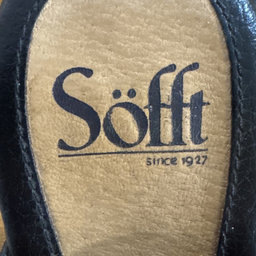 Sofft Jolene Heeled Sandals Black Leather Crocodile Embossed Mules 8.5 M - Picture 7 of 8